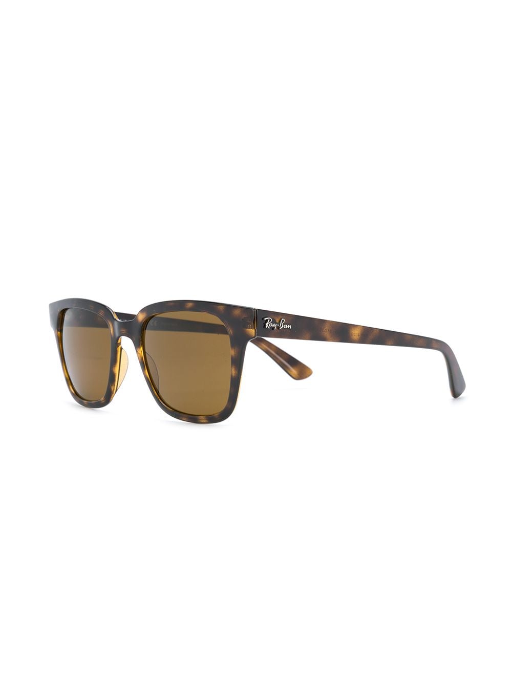 Shop Ray Ban Polarised Rectangular Frame Sunglasses In Brown