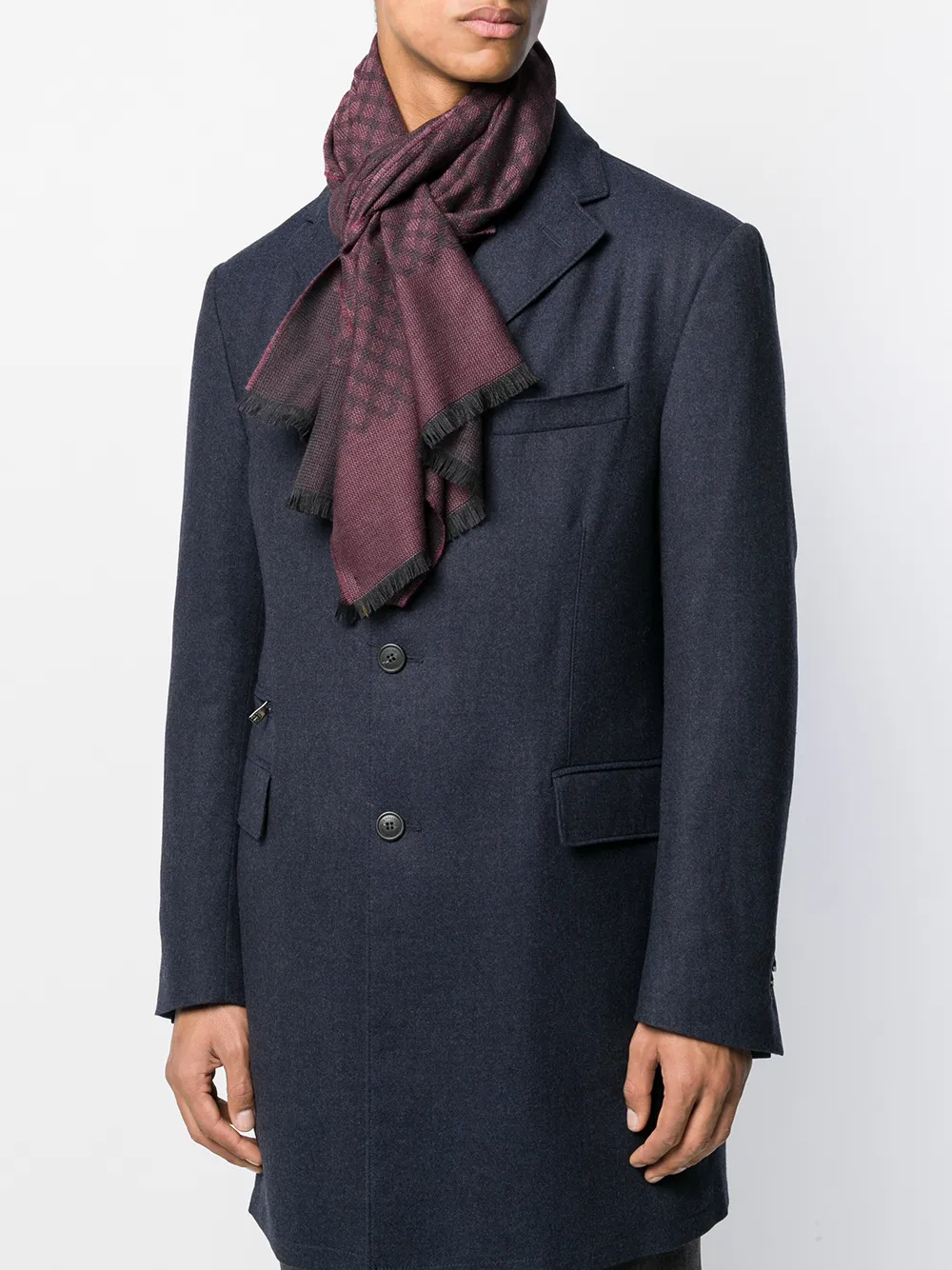 Canali Sjaal met geborduurd logo - Roze