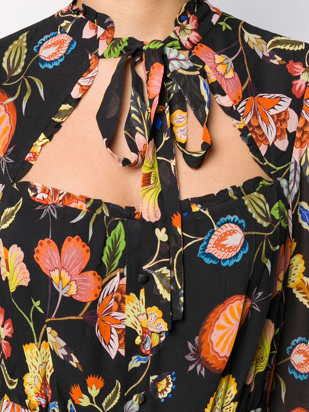 фото Alexis платье с цветочным принтом и оборками