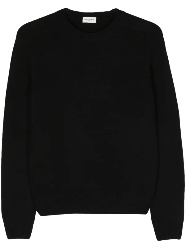 Saint Laurent Crew-neck Cashmere Sweater in Black