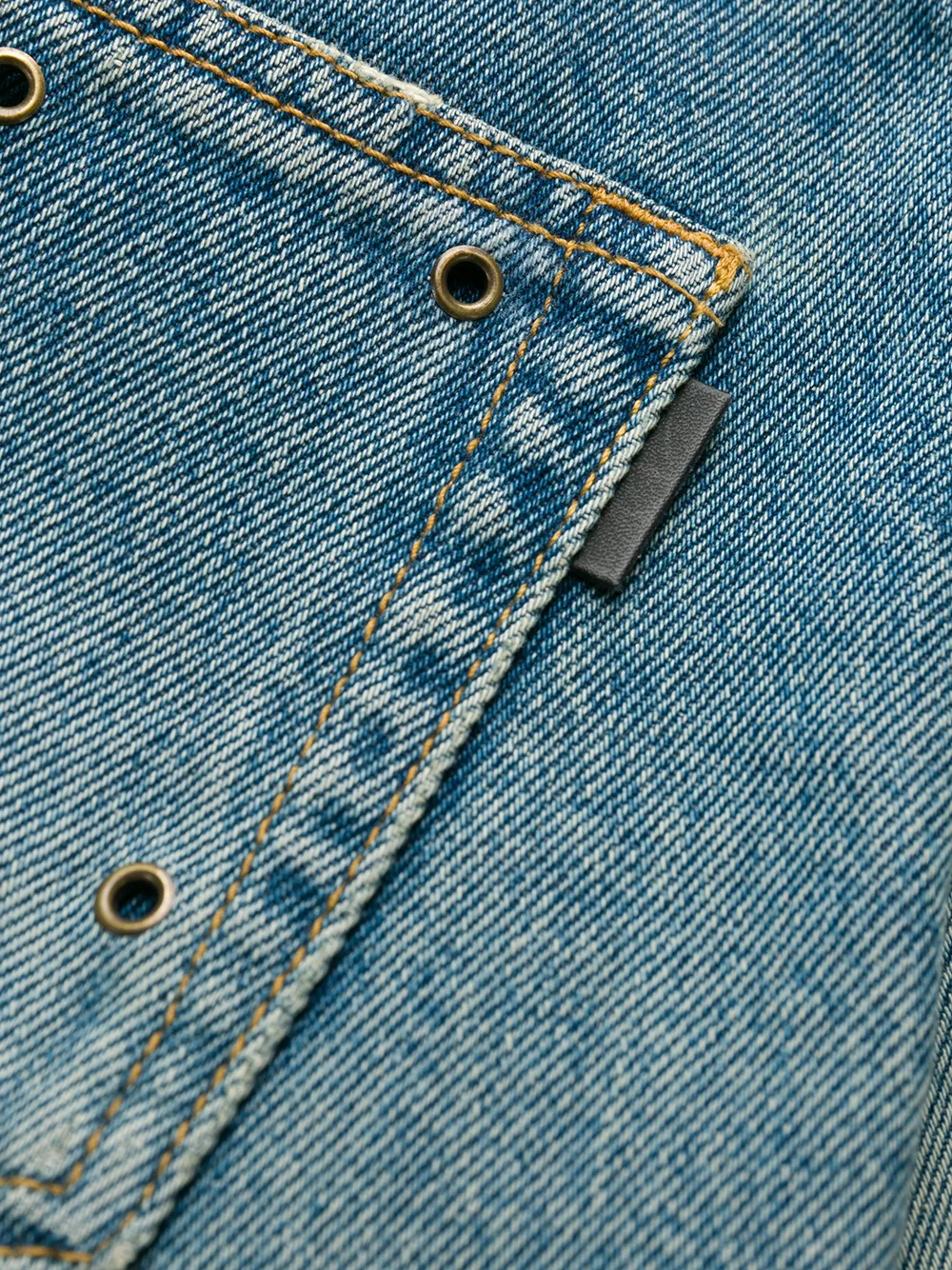 eyelet denim shorts