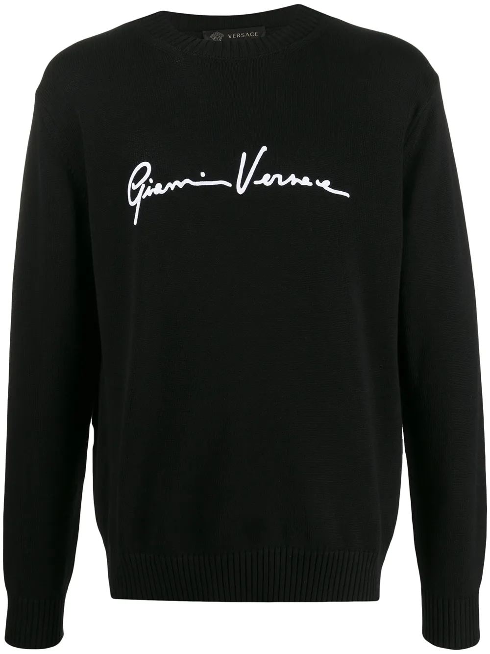 Versace Embroidered Logo Jumper - Farfetch