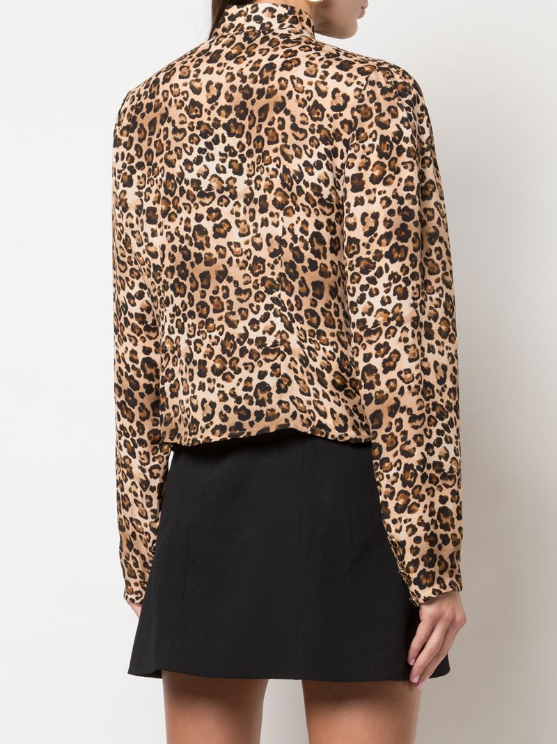 Shop Nicholas Leopard Print Pussybow Blouse In Neutrals