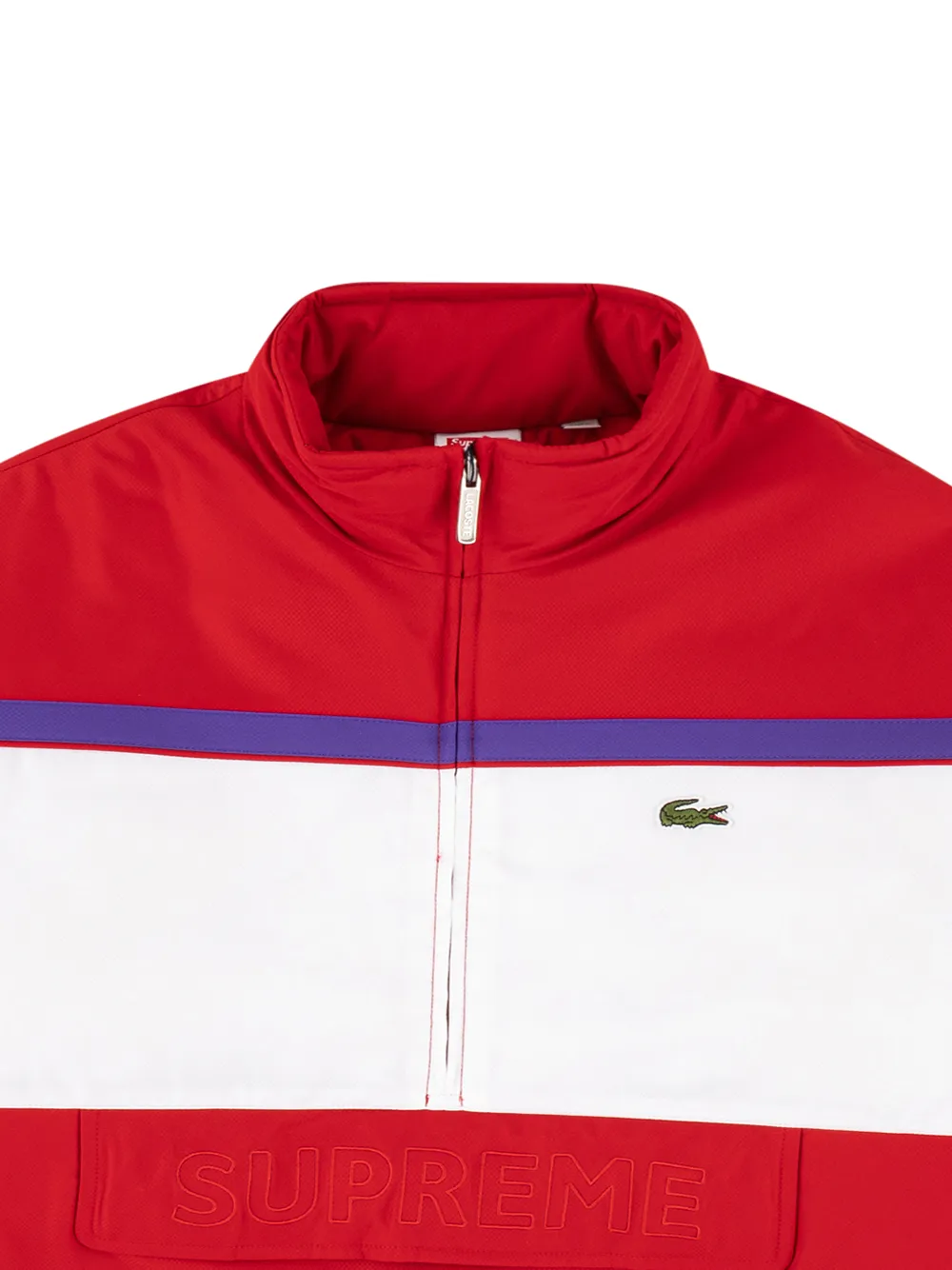 Shop Supreme X Lacoste Puffy Half-zip Pullover In Red