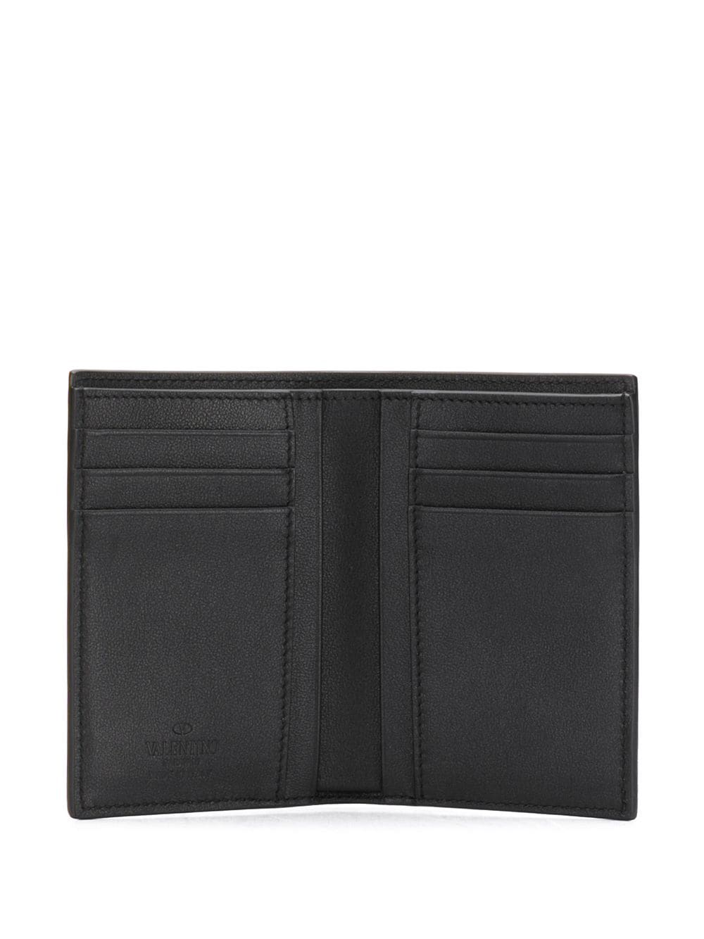 Shop Valentino Vlogo Signature Bi-fold Cardholder In Black