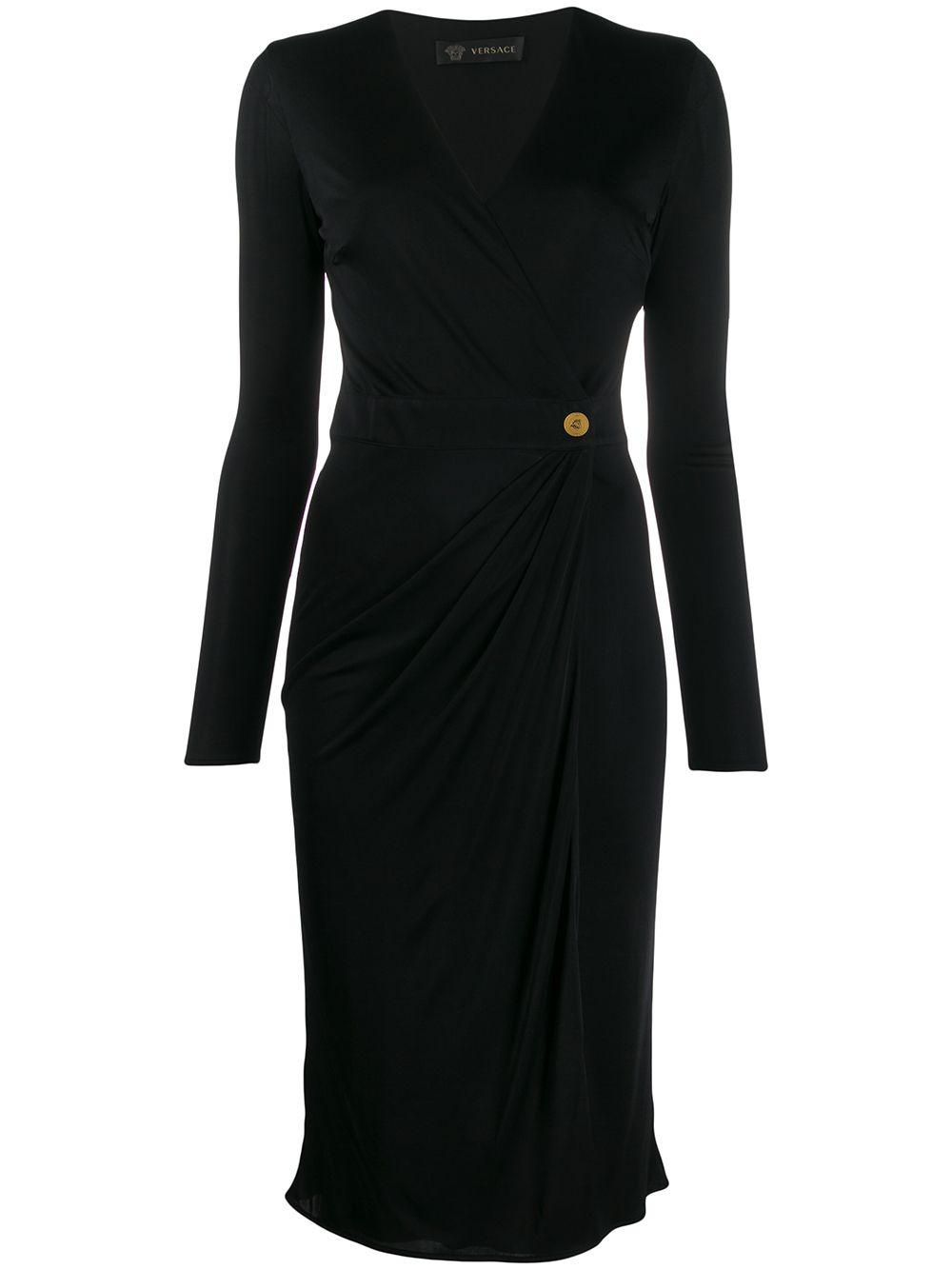 фото Versace платье с v-образным вырезом и драпировкой