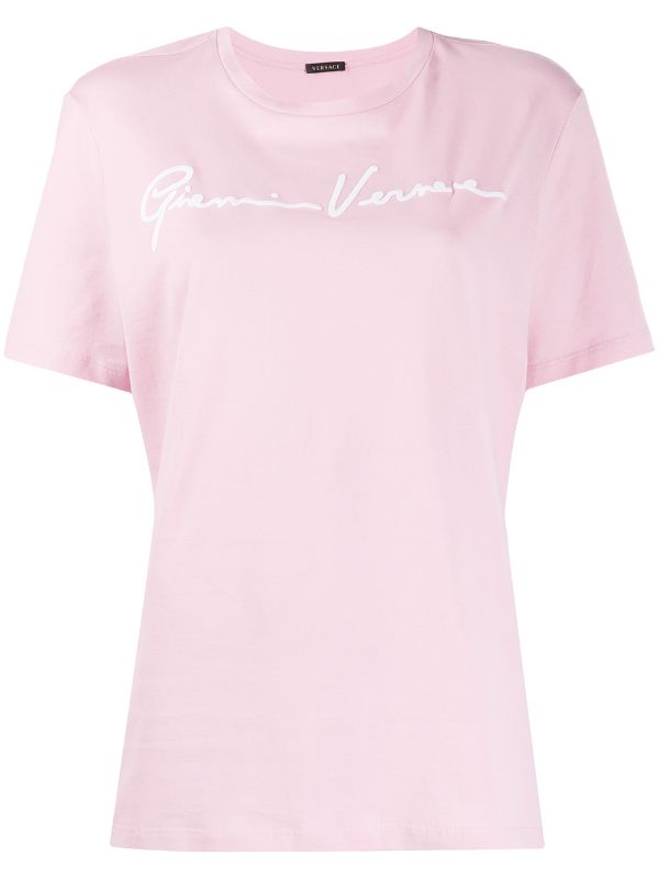 versace pink logo t shirt