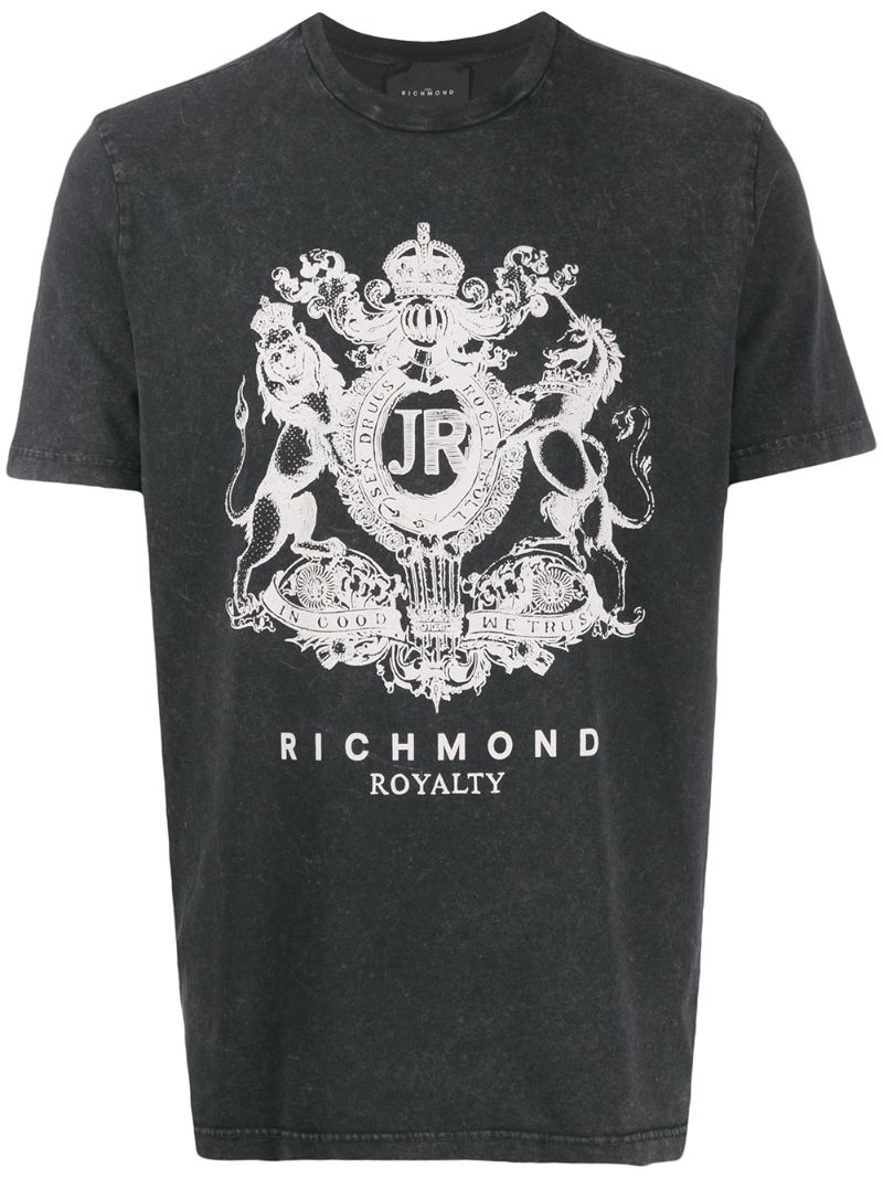 John Richmond Francizia Logo Print T-shirt In Grey