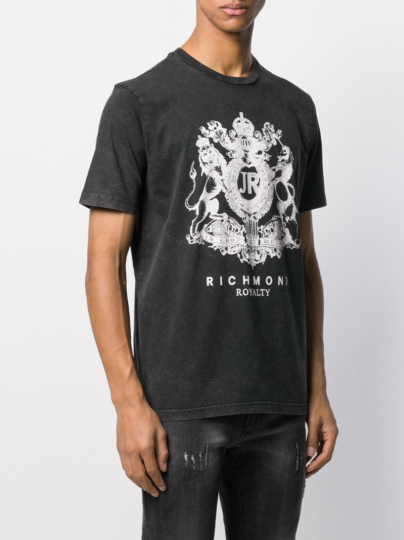 Shop John Richmond Francizia Logo Print T-shirt In Grey