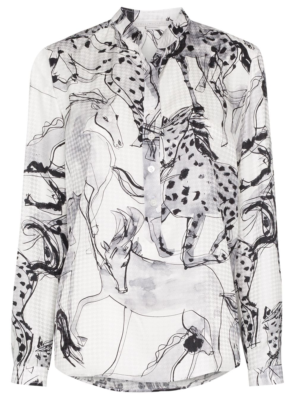 Shop Stella Mccartney Horse Print Tunic Shirt In White