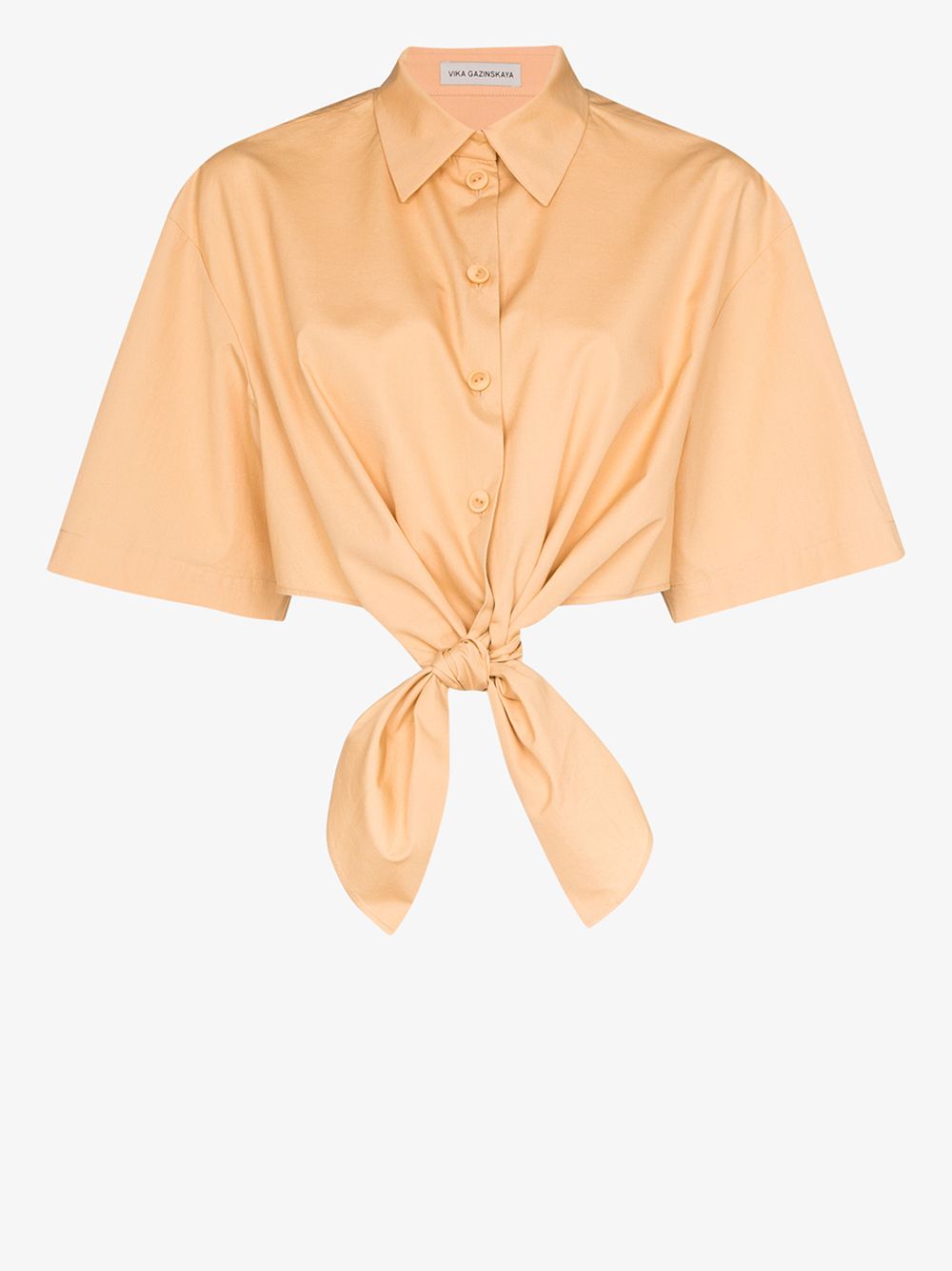 VIKA GAZINSKAYA TIE FRONT COTTON SHIRT,SS20127414640587