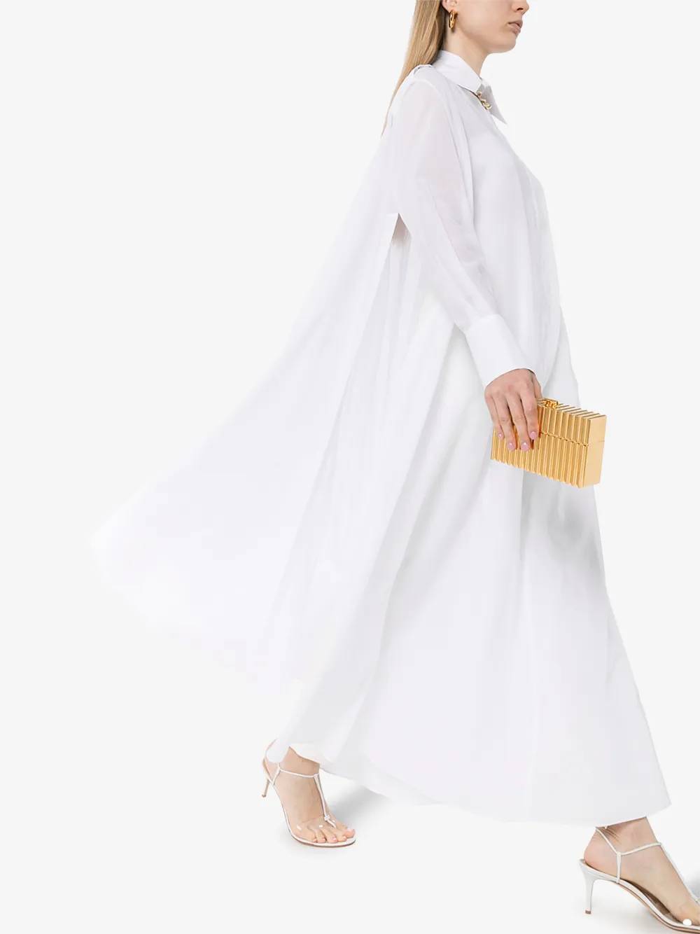 VALENTINO VALENTINO LONG FLARED COTTON SHIRT,TB0AB1C55J314640589