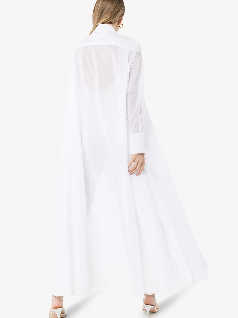 VALENTINO VALENTINO LONG FLARED COTTON SHIRT,TB0AB1C55J314640589