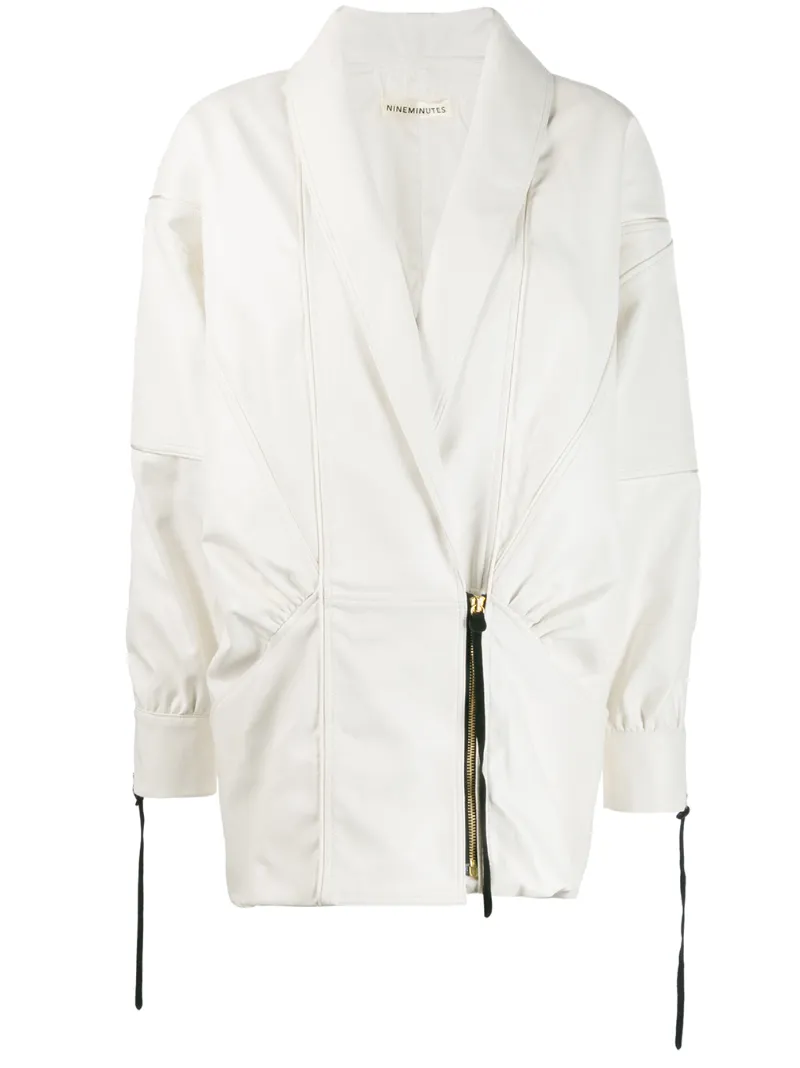 Nineminutes Virgo Oversized Faux-leather Jacket In White