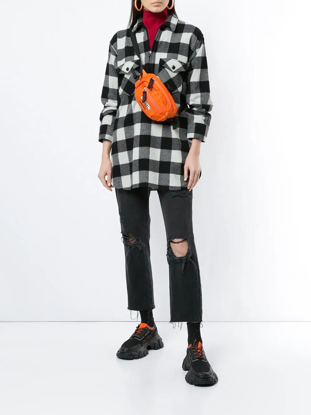  Woolrich Kariertes Flanellhemd   Schwarz 