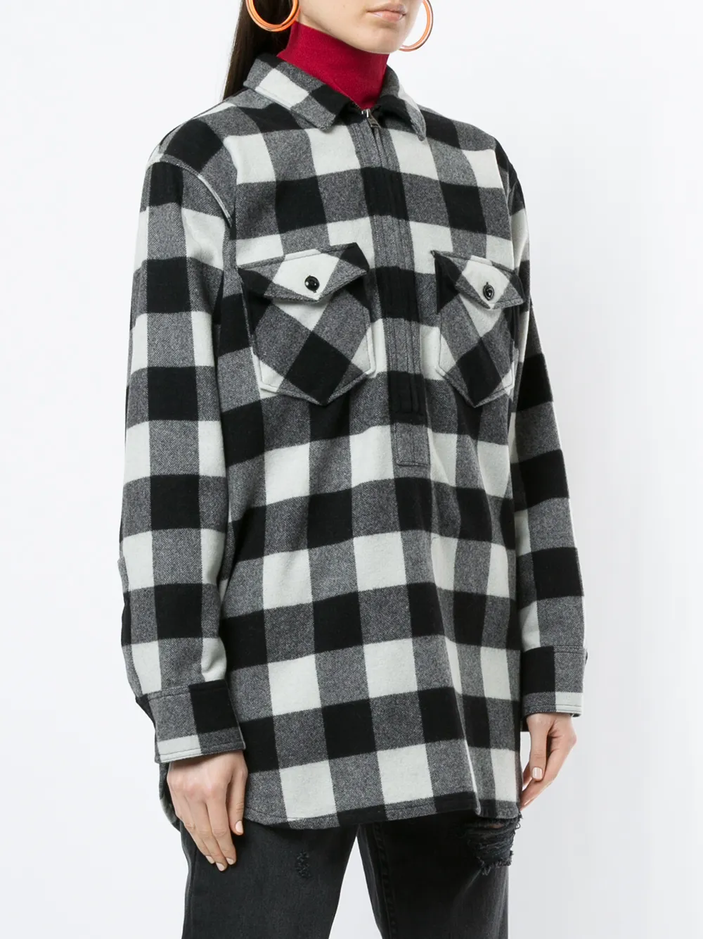  Woolrich Kariertes Flanellhemd   Schwarz 