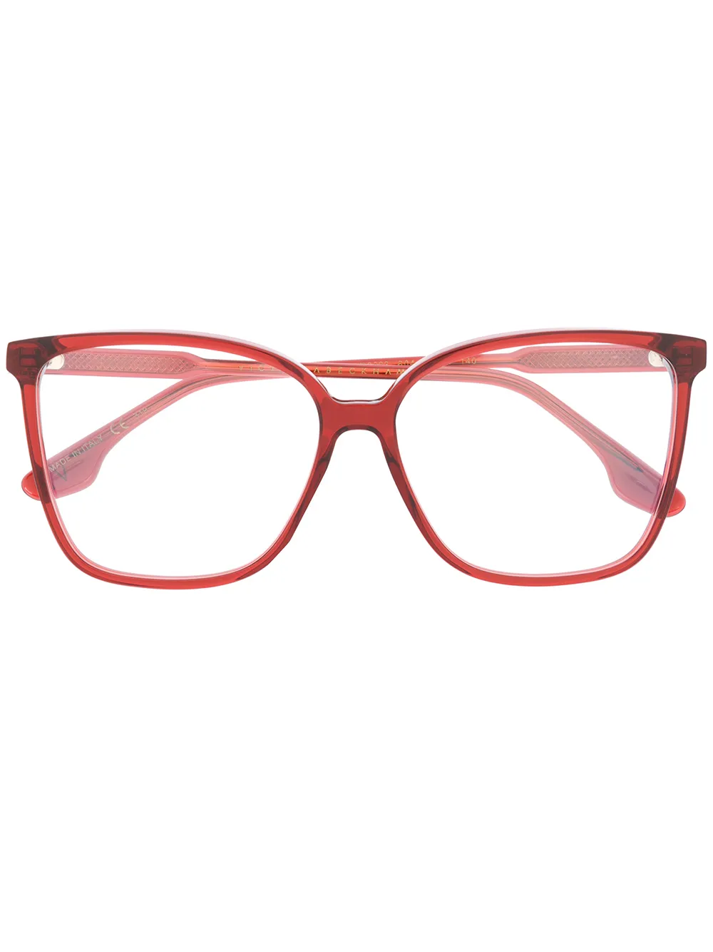Victoria Beckham Square Oversized Glasses In 红色