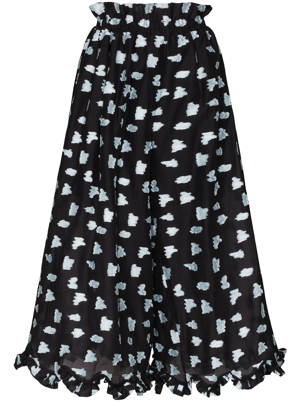 Shop Cecilie Bahnsen Printed Wide Leg Culottes In Black