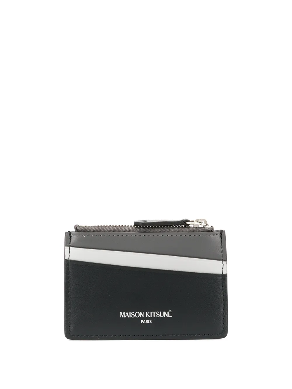 Maison Kitsuné Colour-block Card Holder In Blue