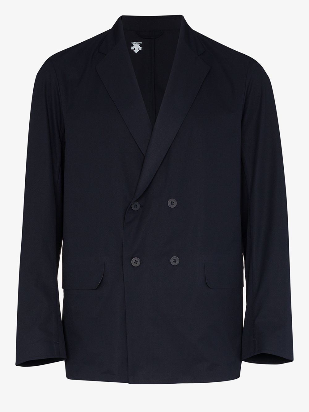 DESCENTE NAVY DOUBLE-BREASTED BLAZER JACKET,DLMPJF3114642922