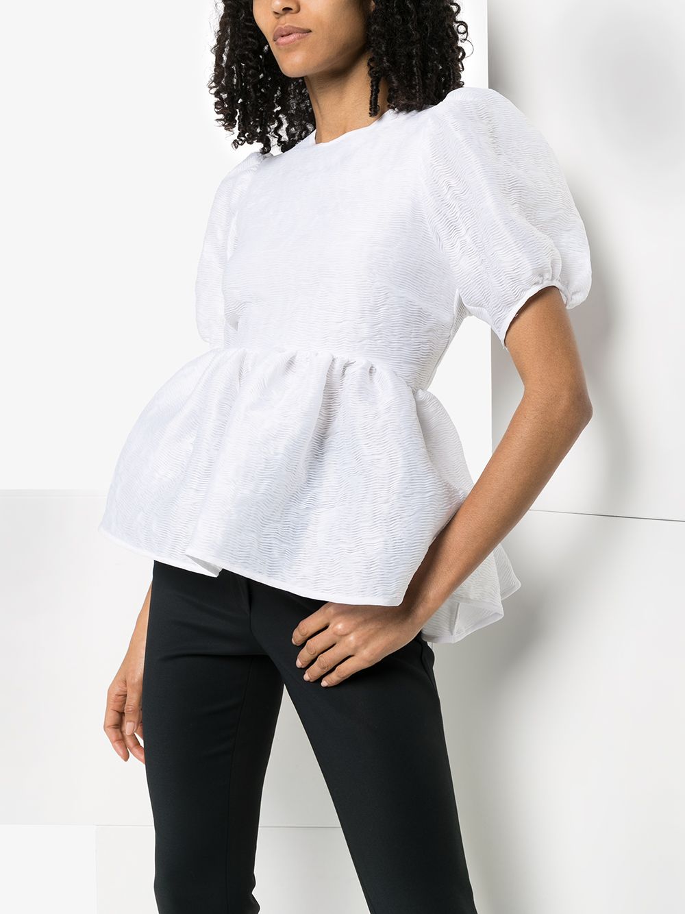 фото Cecilie bahnsen puff sleeve peplum top