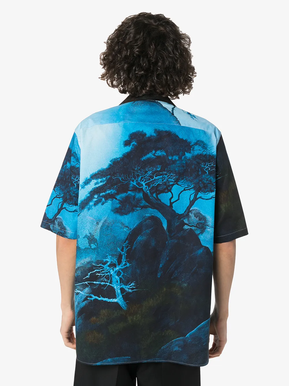 VALENTINO DRAGON GARDEN PRINT COTTON SHIRT,TV0AA77166N14642938