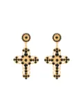 Dolce & Gabbana crystal-embellished cross earrings - Black