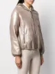 Brunello Cucinelli جاكيت جلد بغطاء رأس