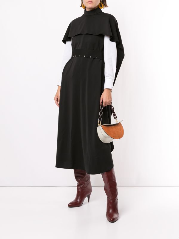 Shop Black Akira Naka Belted Cape Dress With Express Delivery Farfetch