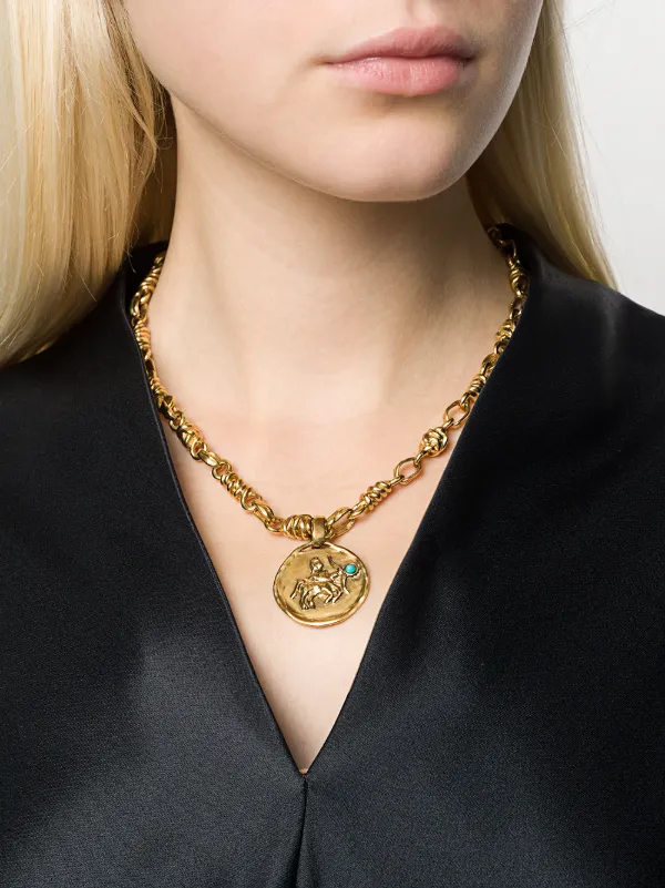 Collana con medaglione sagittario Oro Farfetch Donna Accessori Gioielli Collane 