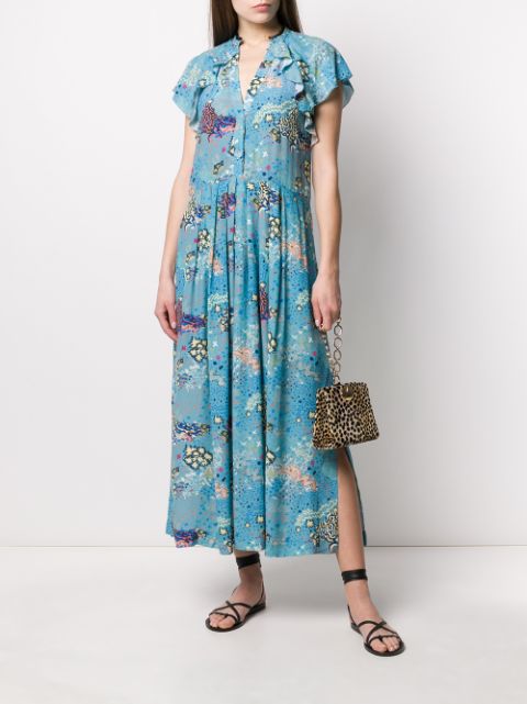 Shop blue Zadig&Voltaire embroidered midi dress with Express Delivery ...