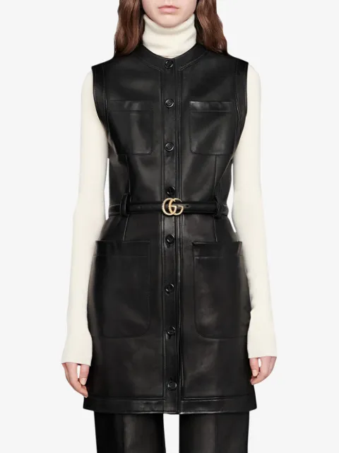gucci leather dress