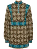 Gucci patterned-jacquard knitted minidress - Brown