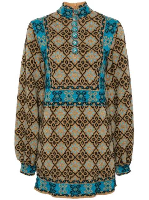 Gucci patterned-jacquard knitted minidress