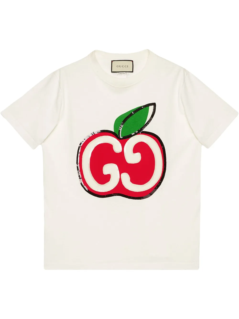 white and red gucci shirt