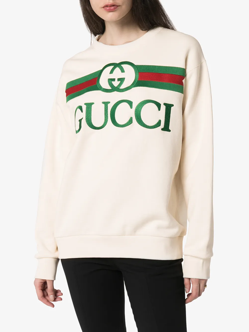 GUCCI GUCCI LOGO PRINTED SWEATSHIRT,469250XJCCG14645473