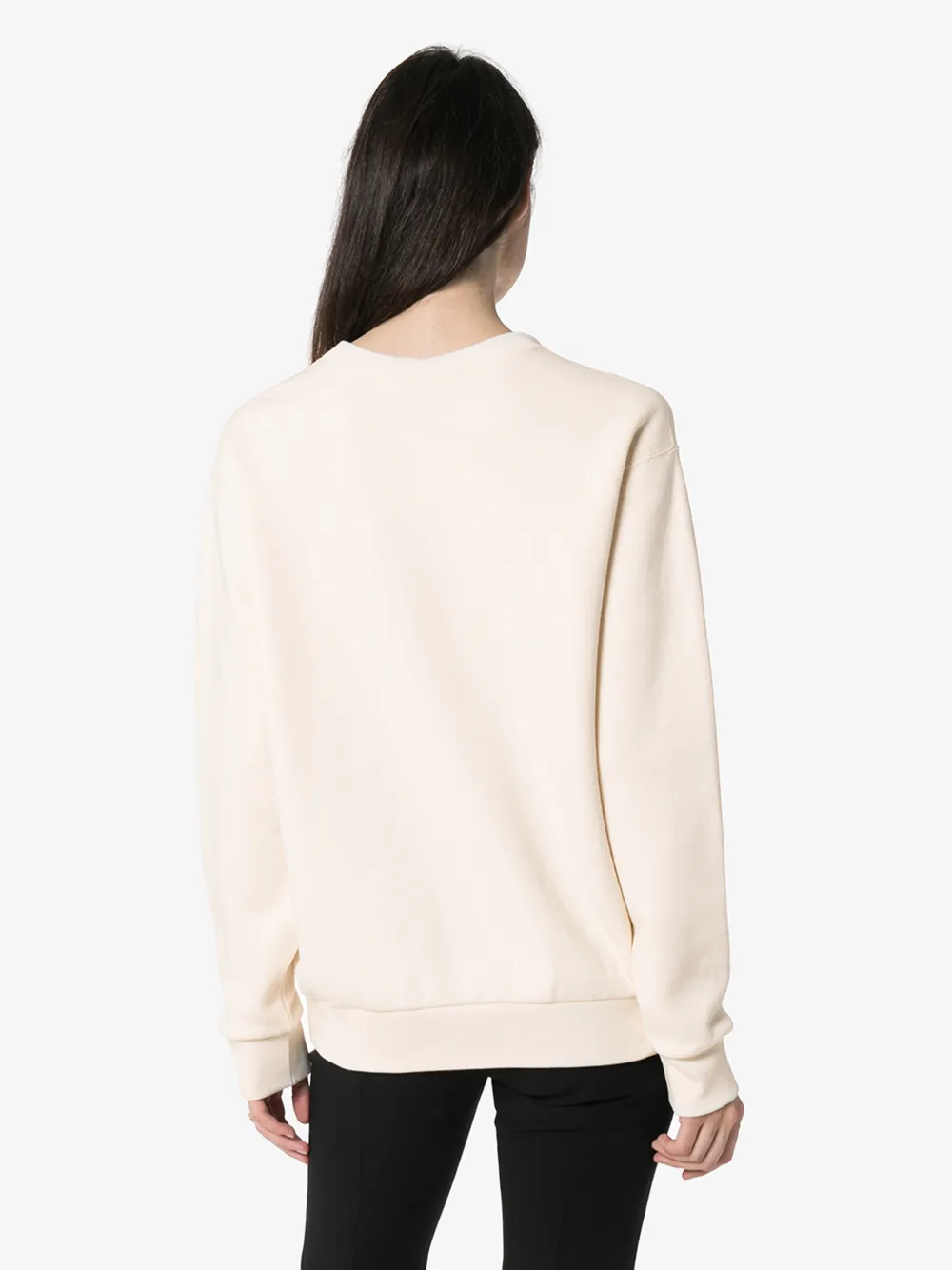 Gucci Logo-embroidered Loopback Cotton-jersey Sweater In Ivory | ModeSens