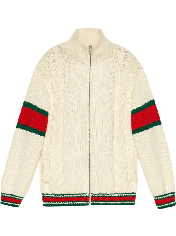 美品✨GUCCI グッチ ケーブルニットボンバージャケット-