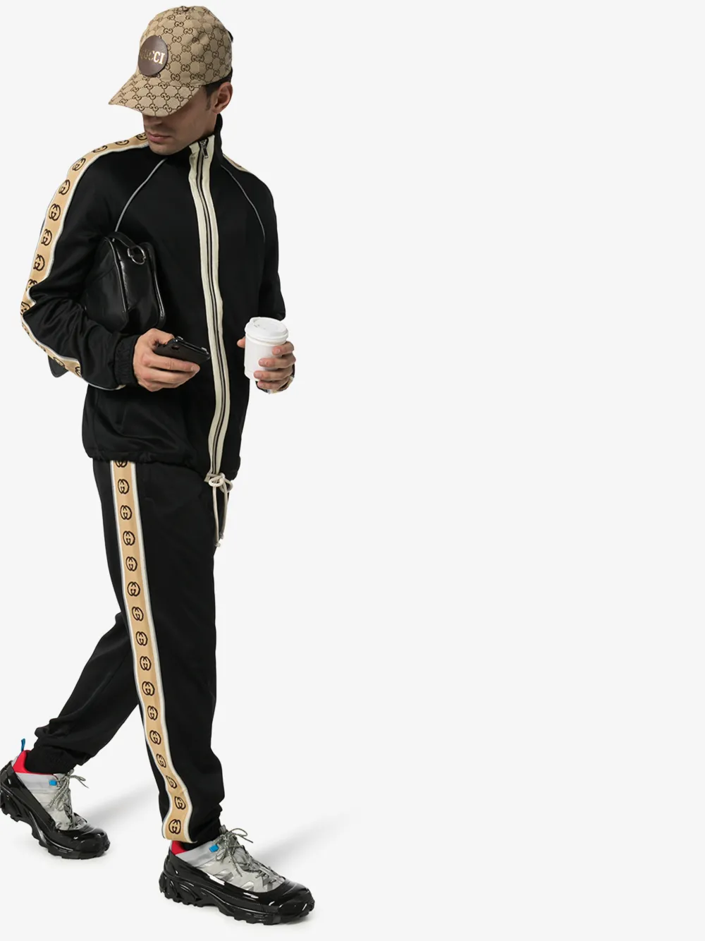GUCCI LOGO TAPE-TRIM TRACK PANTS,598858XJBZ814645579