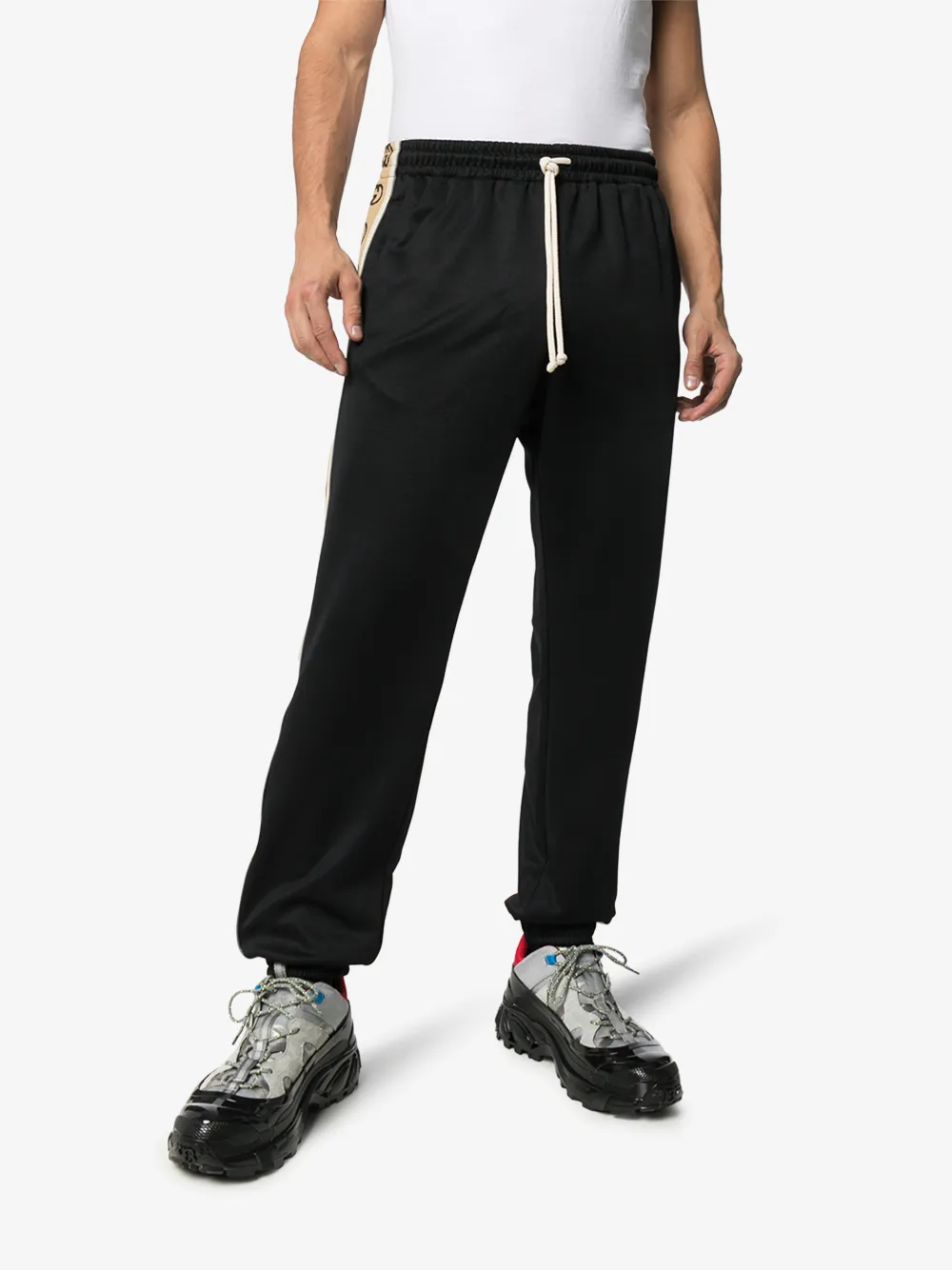 GUCCI LOGO TAPE-TRIM TRACK PANTS,598858XJBZ814645579