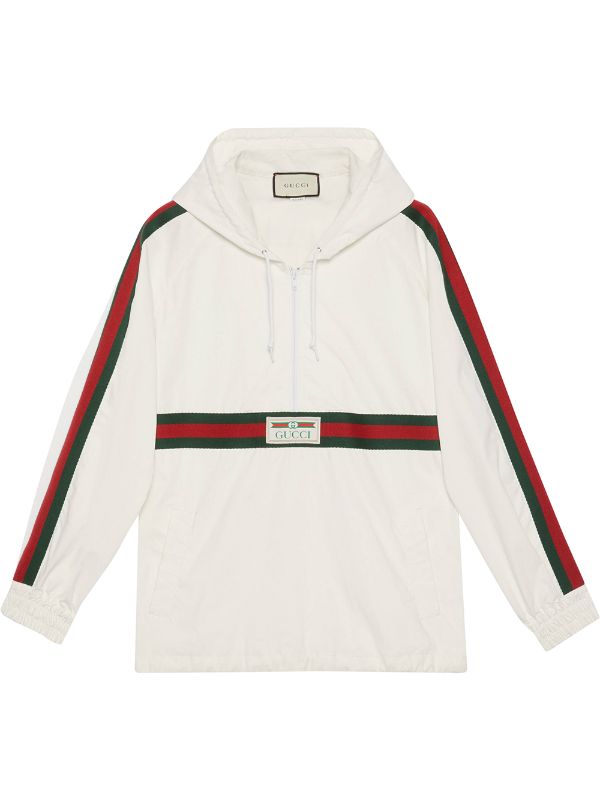 Shop Gucci logo label windbreaker with 