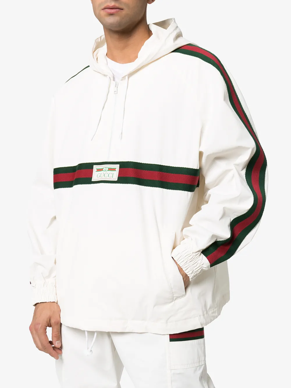 GUCCI WEB STRIPE HOODIE,594861XDAX314645598