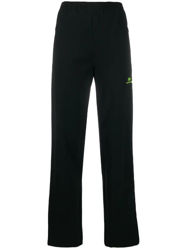 Balenciaga Neon Appliqués Jogging Trousers in Black