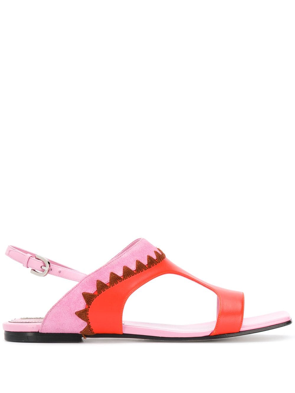 Emilio Pucci Crochet Flat Sandals In Pink