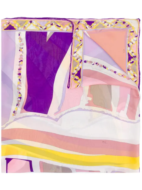Écharpe Emilio Pucci Vintage - Soie 100% - 32x145 Cm - Ivoire Clair - Occasion
