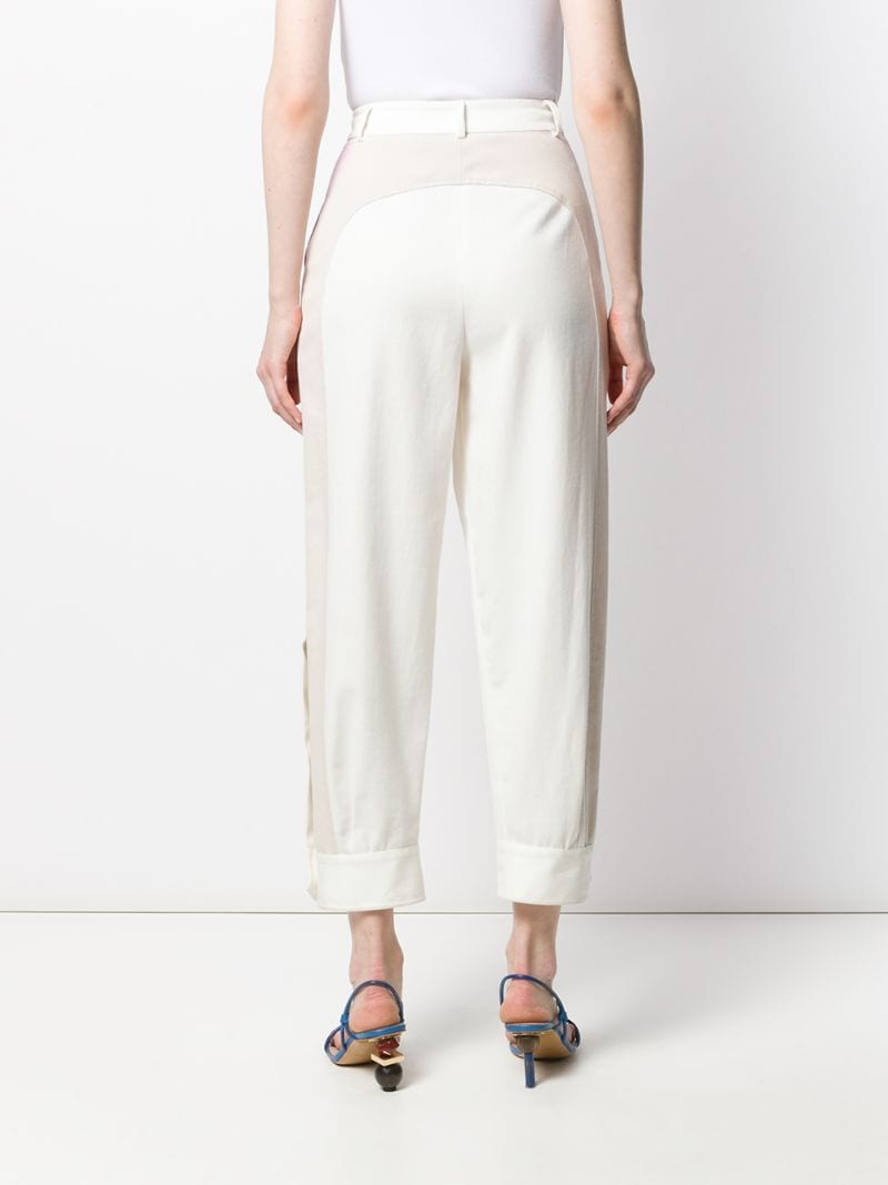 Shop Emilio Pucci Tapered Leg Trousers In White