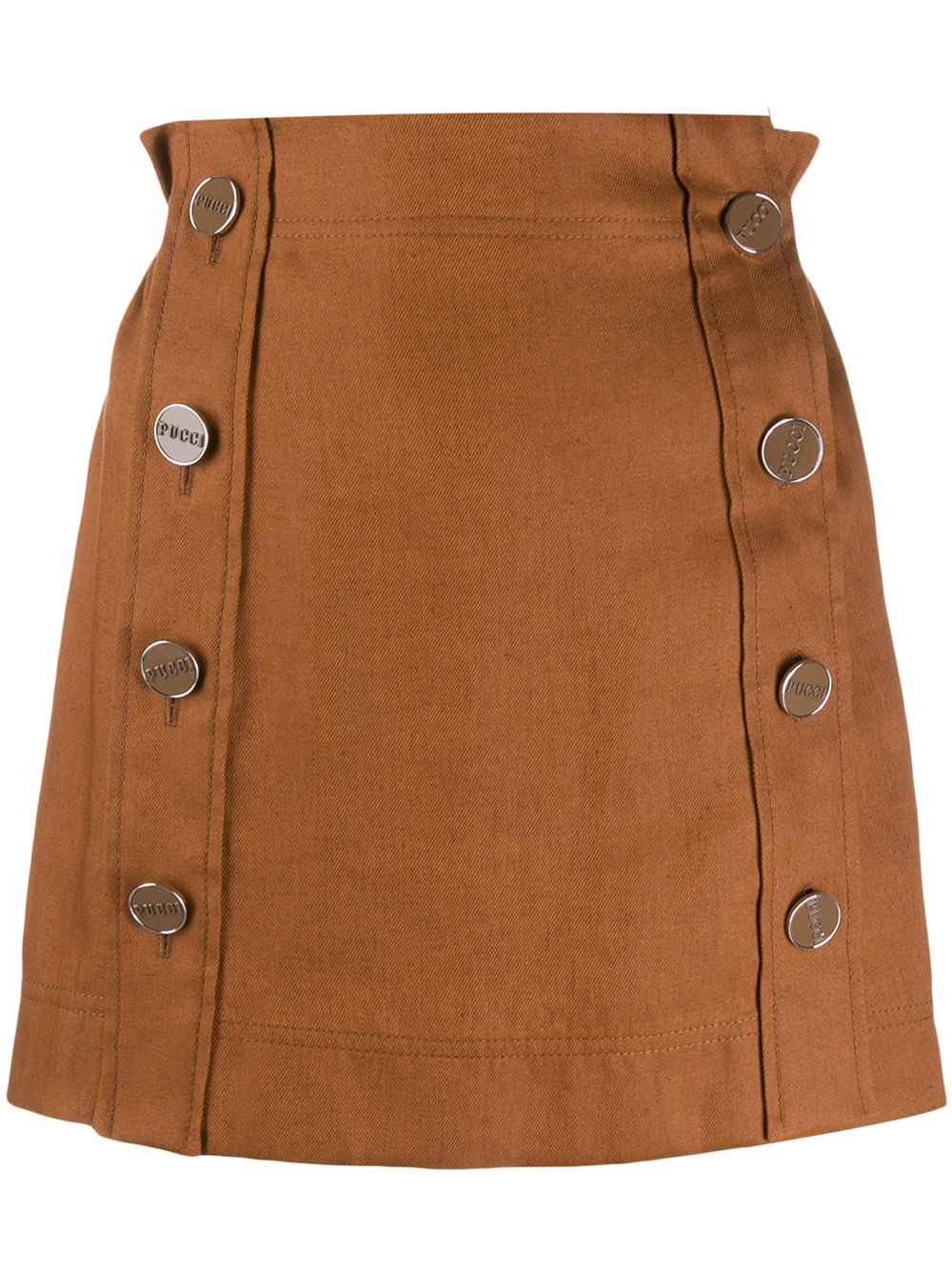 Emilio Pucci Buttoned Mini Skirt In Brown