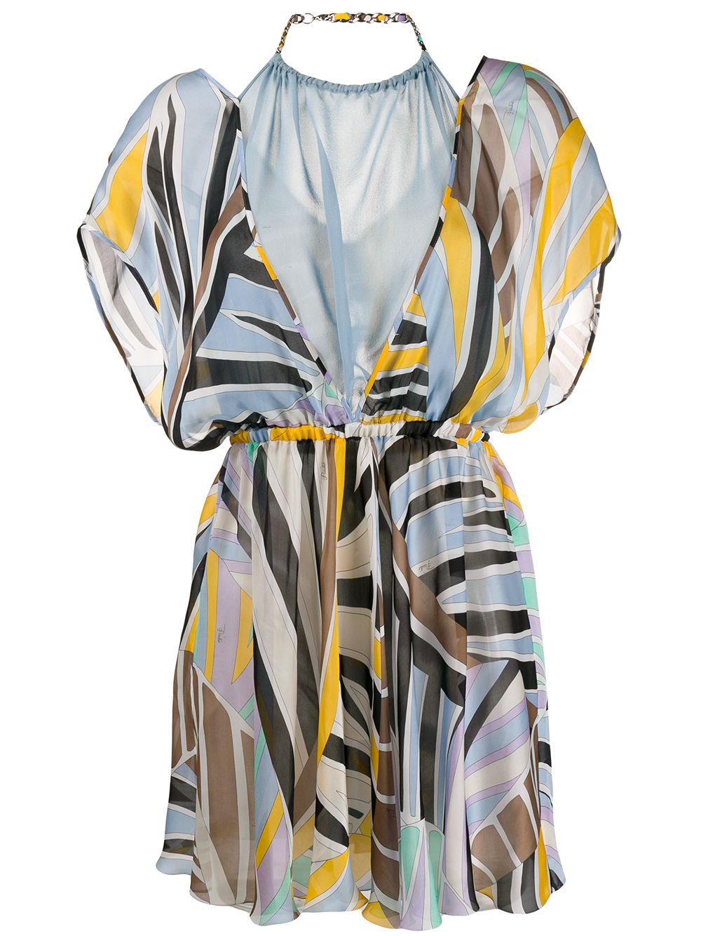 Emilio Pucci Stripe-print Beach Cover-up In Blue