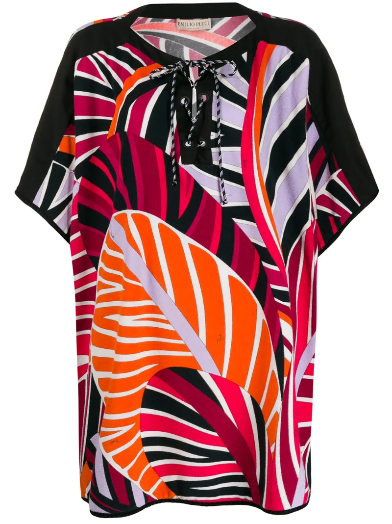 Emilio Pucci Graphic-print Beach Cover-up In Pink