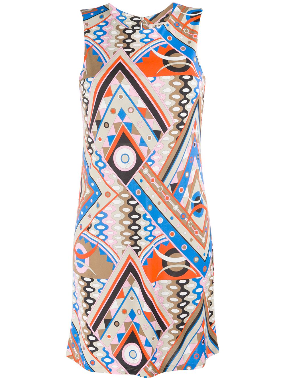 Emilio Pucci Abstract Print Short Dress In Neutrals